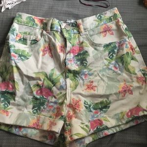 Flamingo denim shorts